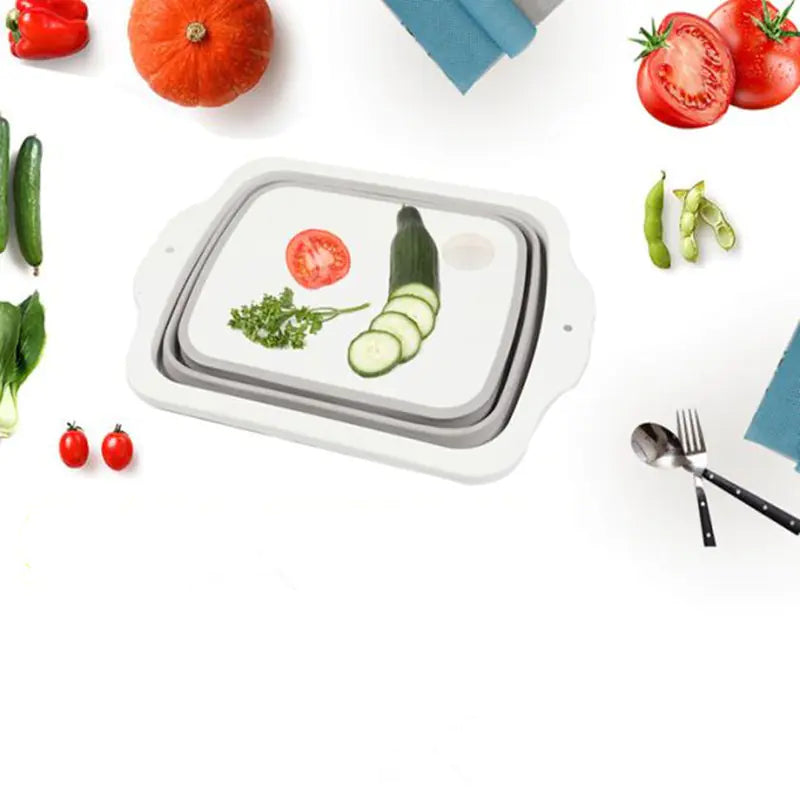 Multifunctional Folding Cutting Board with Drain Basket