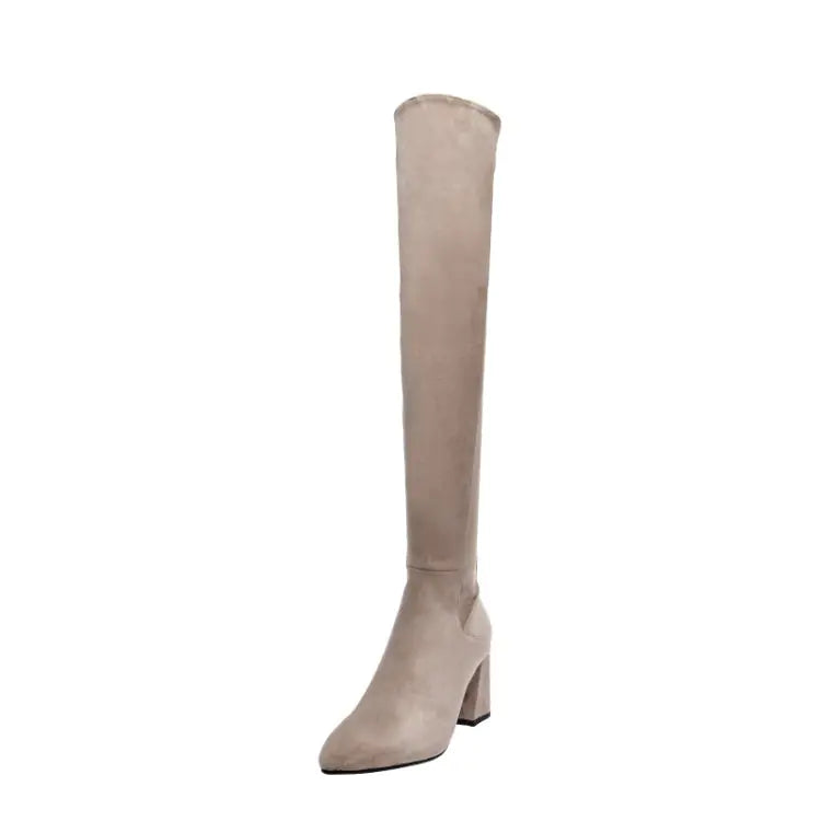 Women's High-Top Winter Fleece Over-the-Knee Boots