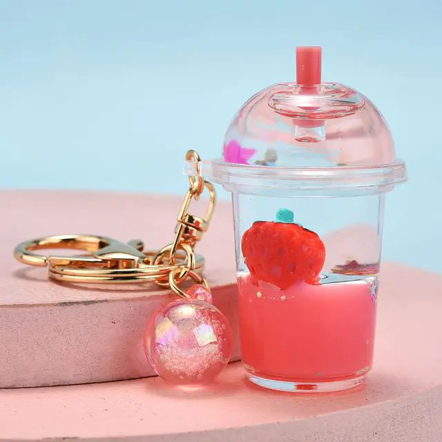 Acrylic Strawberry Sequin Keychain Pendant Gift