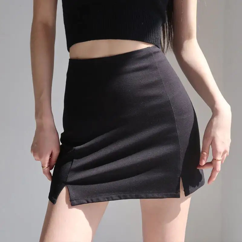 Women's High Waist Slim Fit Anti-Glare Short Skirt