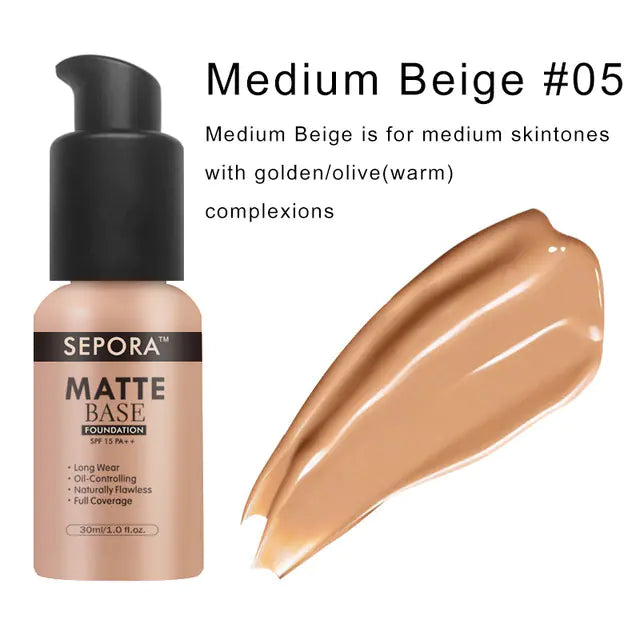 Matte Waterproof Liquid Foundation and Concealer Cream