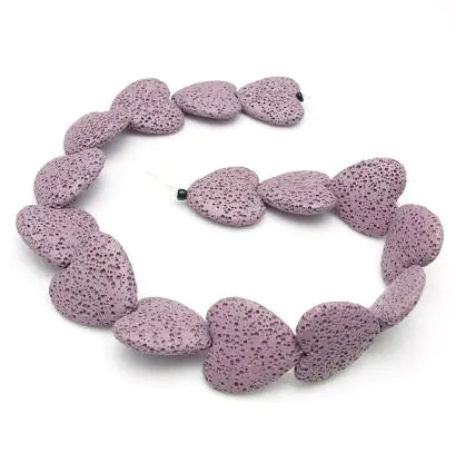 Colorful Heart-Shaped Volcanic Rock Bracelet