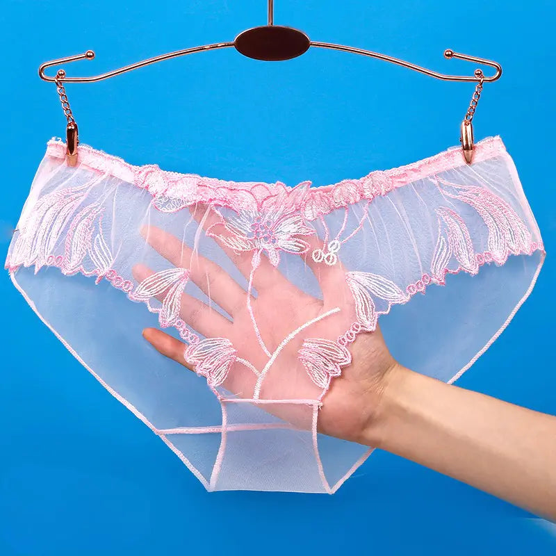 Transparent Lace Mesh Women's Underwear - Low Waist Sexy
