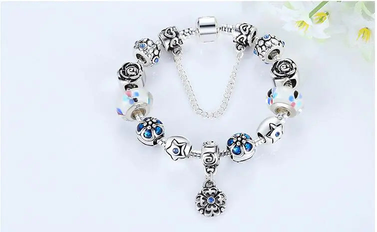 Large Hole Glass Bead Bracelet