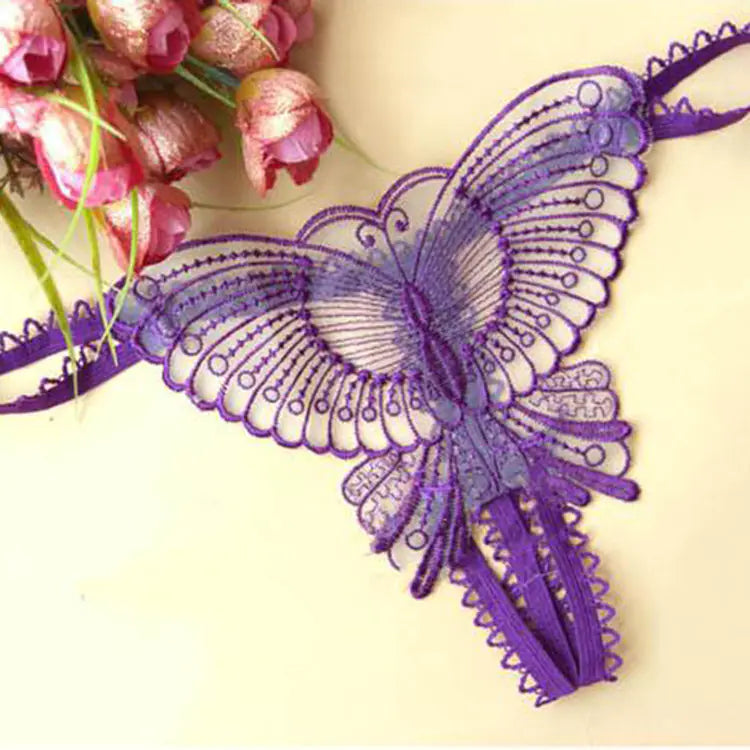 Lace Open-Crotch T-Back Panties for Women