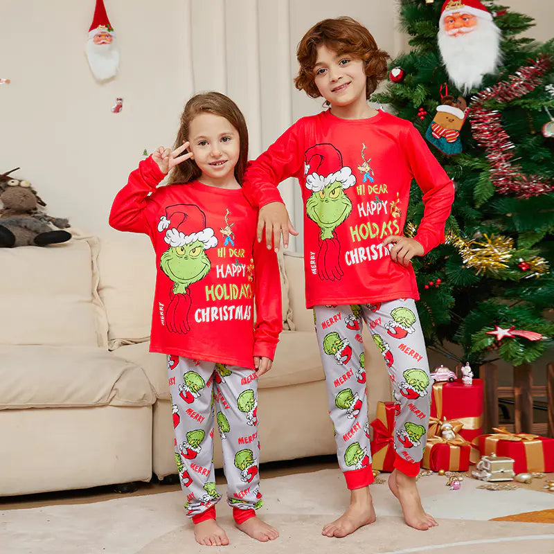 Christmas Monster Print Family Pajama Set