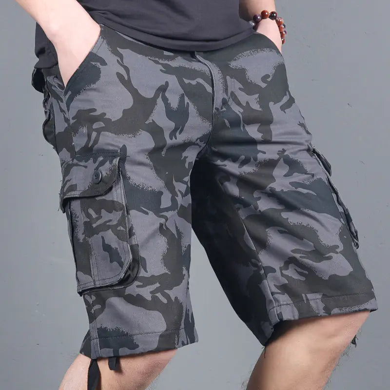 Men's Loose Camouflage Multi-Pocket Overalls Shorts