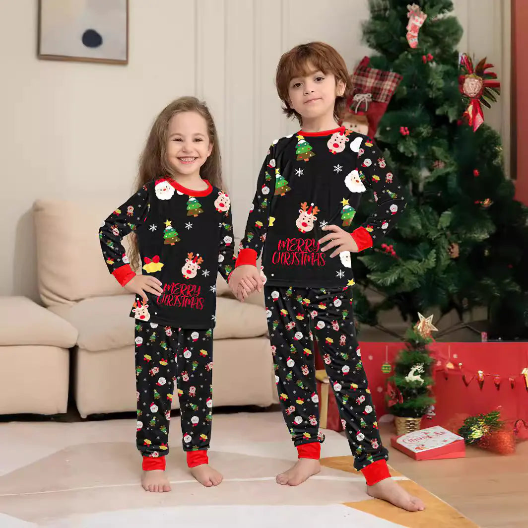 Christmas Family Pajama Set with Santa Print