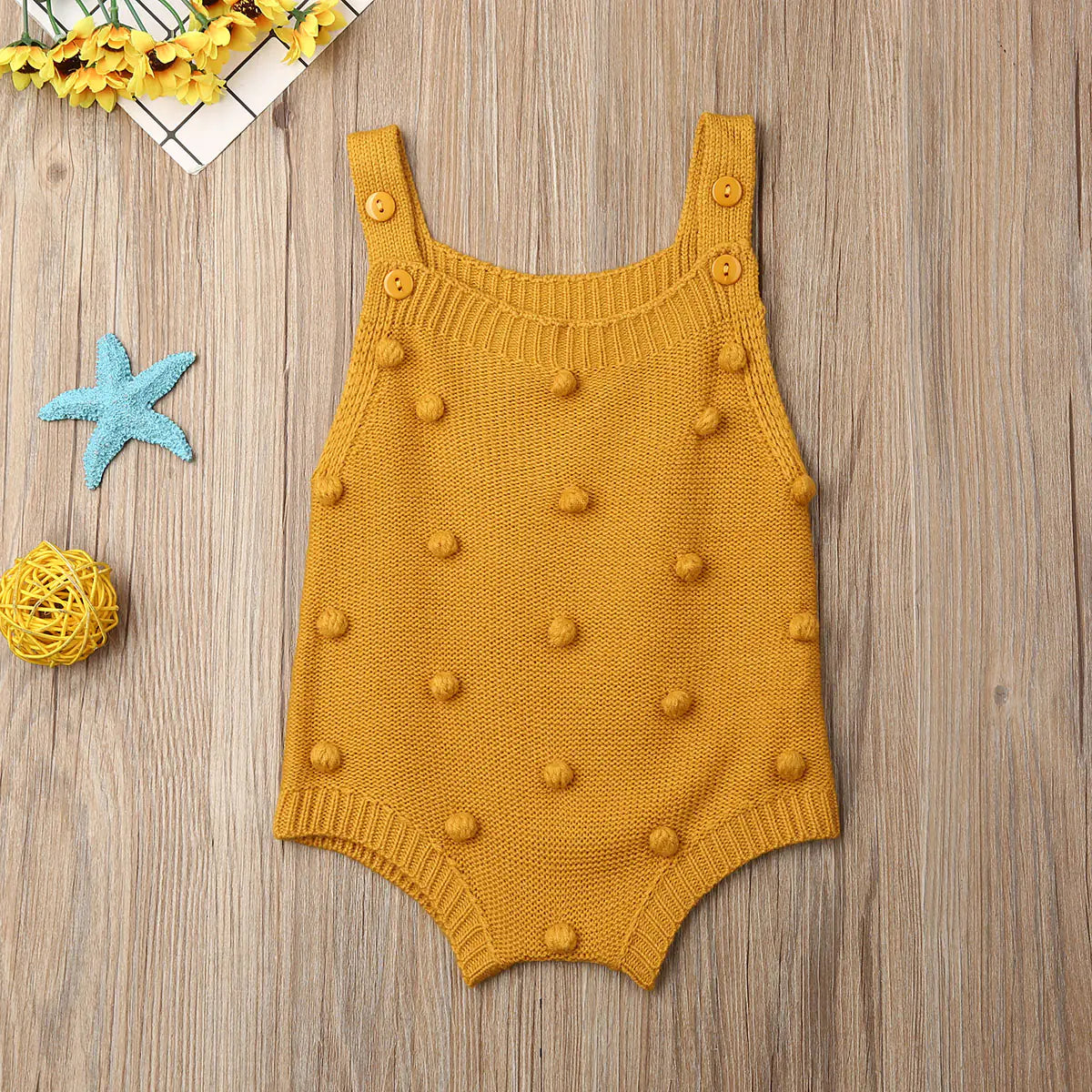 Knitted Acrylic Sweater Romper for Infants and Toddlers