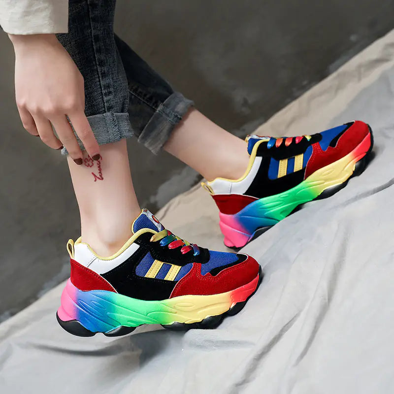 Colorful Dad Sneakers for Women - Trendy Casual Shoes
