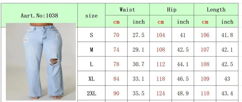 Women's Ripped Straight Boyfriend Denim Wide-Leg Jeans