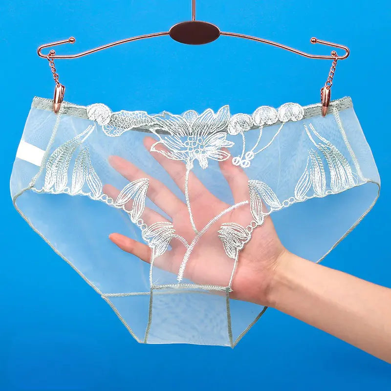 Transparent Lace Mesh Women's Underwear - Low Waist Sexy