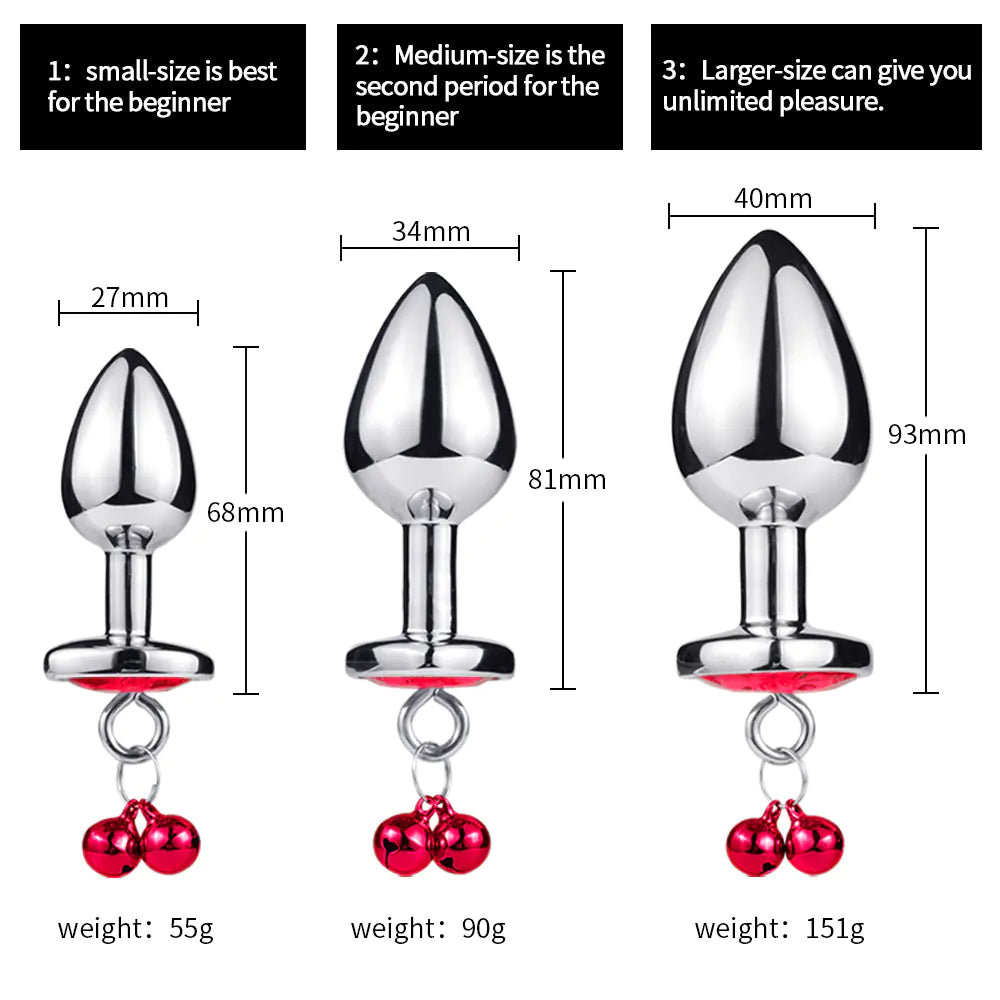 Metallic Bell Anal Plug for Adult Play (Unique Toy)