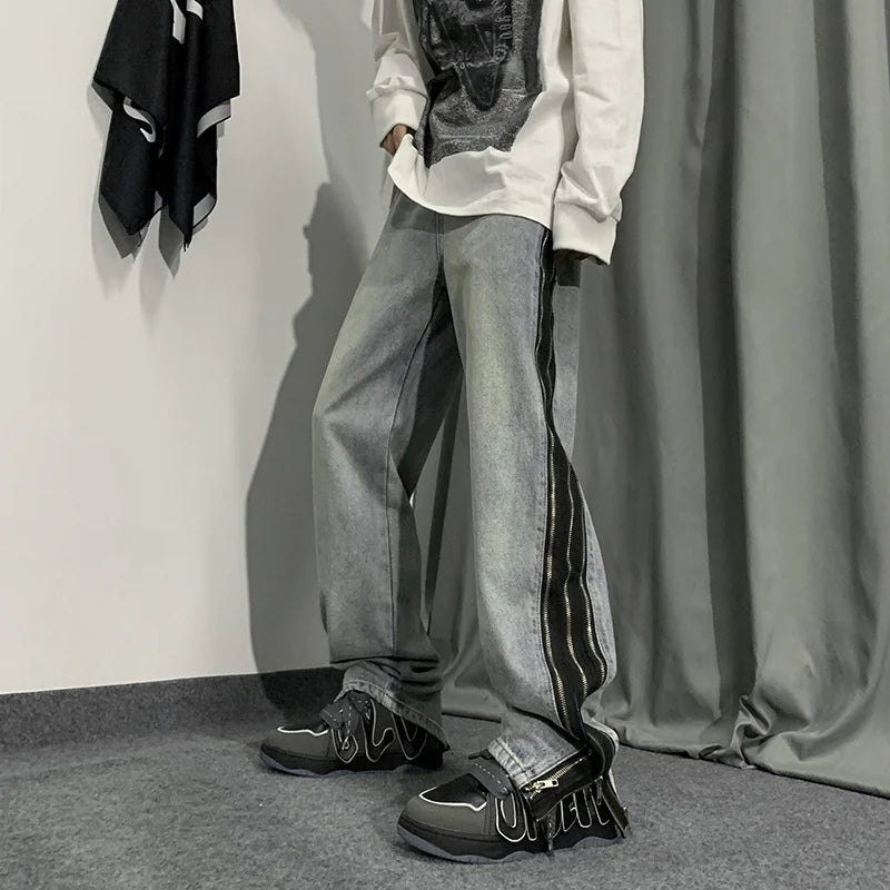 Distressed Light Wash Yellow Mud Dyed Jeans