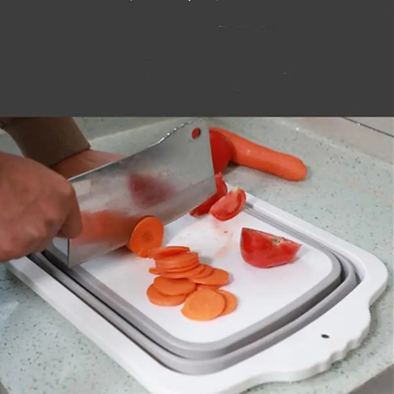 Multifunctional Folding Cutting Board with Drain Basket