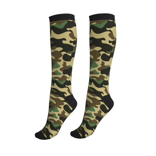 aipoase Camo Compression Socks Knee High Circulation Support Socks For Women Men Athletic Running Hiking Cycling