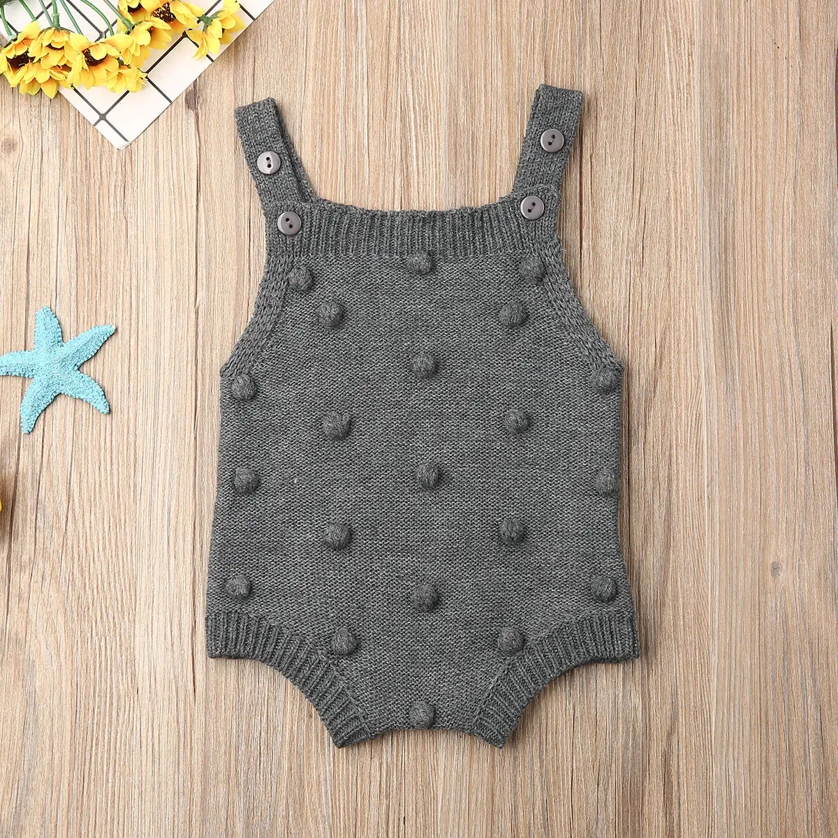 Knitted Acrylic Sweater Romper for Infants and Toddlers