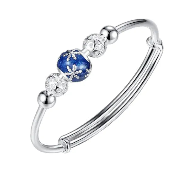 Silver Round Lucky Bead Sakura Dreamcatcher Bracelet