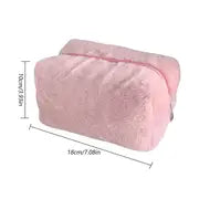 Large Capacity Plush Travel Cosmetic Bag for Women