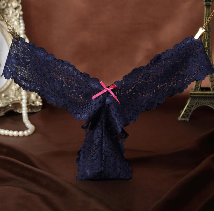 Lace Transparent Thong Low Waist Women's Underwear