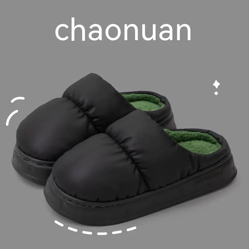 Warm Plush Waterproof Cotton Non-slip Home Slippers