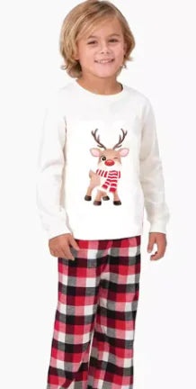 Christmas Family Pajama Set with Reindeer Print