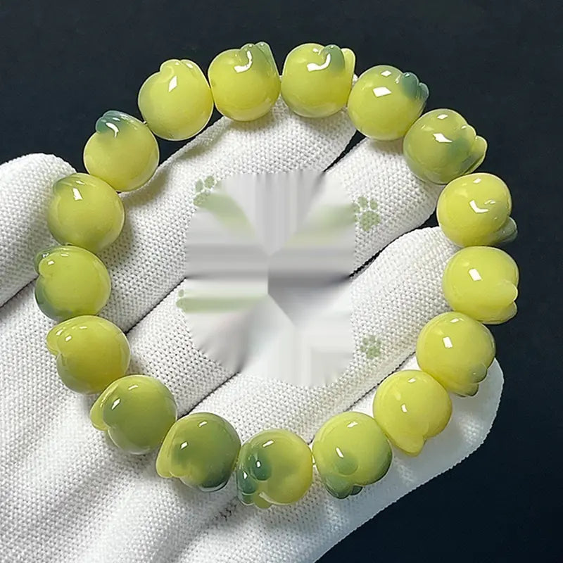 Cat's Paw Bodhi Root Bracelet with White Jade Design