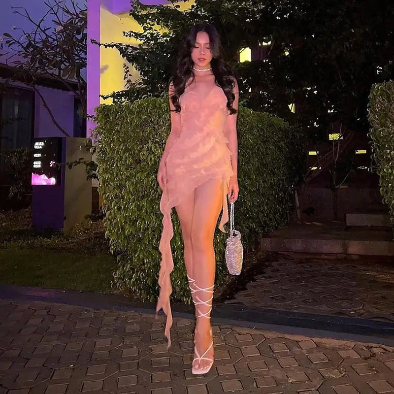 Solid Color Fashion Dress for Women