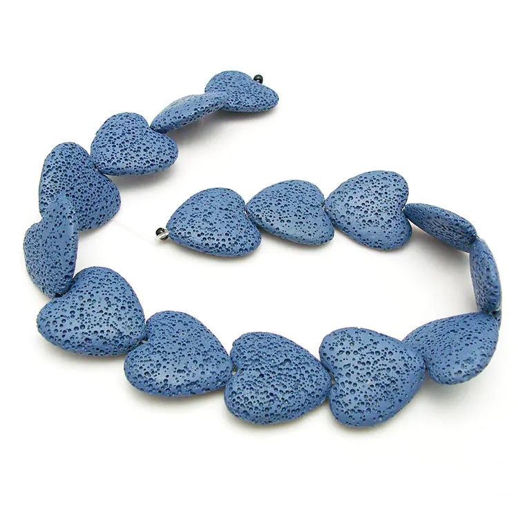 Colorful Heart-Shaped Volcanic Rock Bracelet