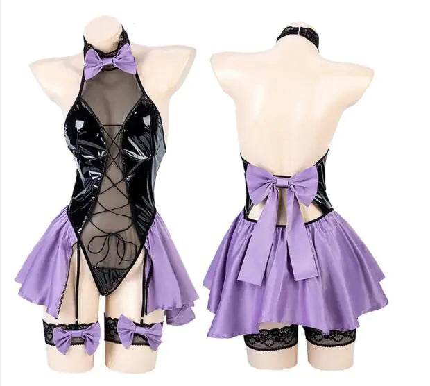 Miyuki Maid Lingerie Set with Open-Crotch Design (One Set)