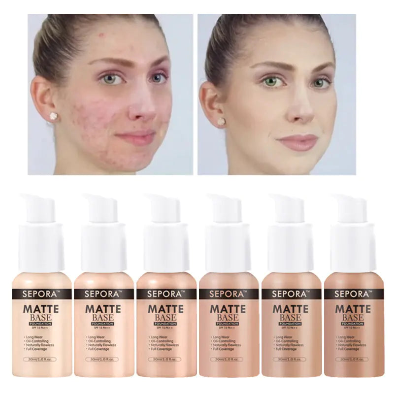 Matte Waterproof Liquid Foundation and Concealer Cream