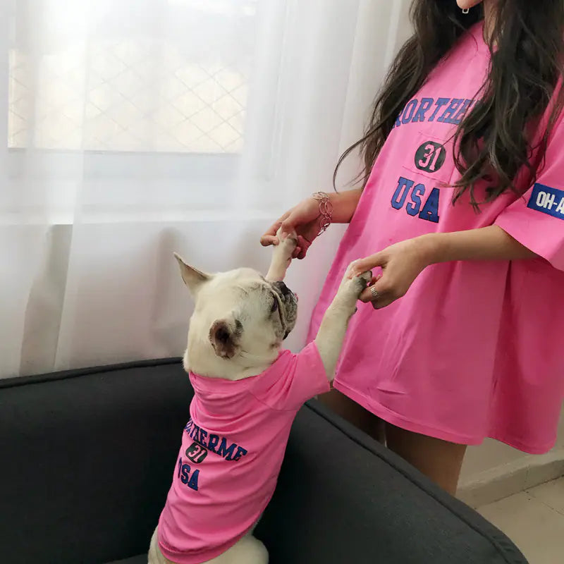 Pet Parent-Child Matching Thin Short Sleeve Shirts
