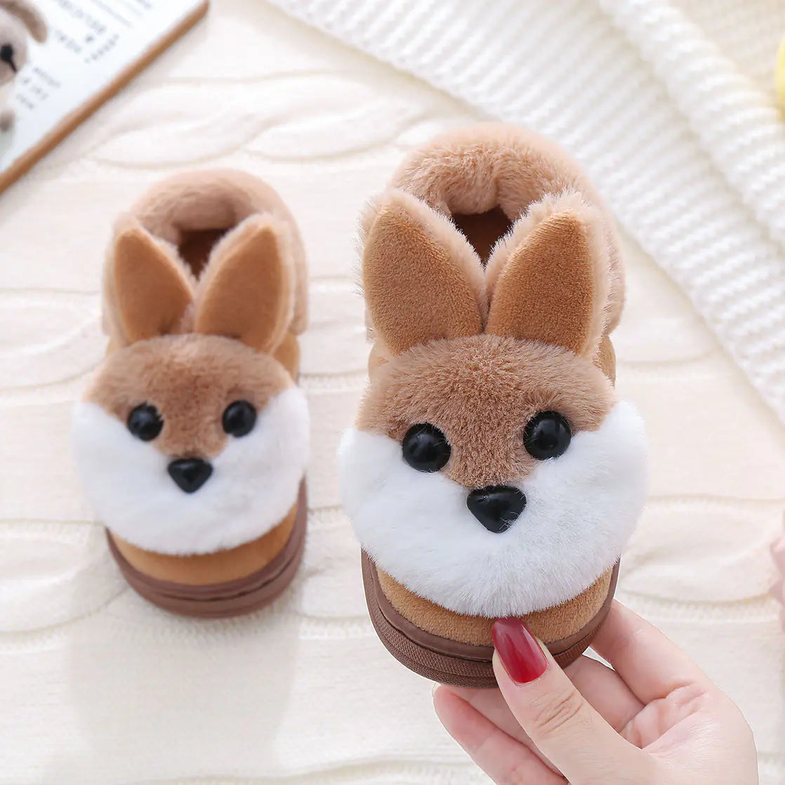 Non-Slip Cartoon Bunny Warm Soft Bottom Slippers