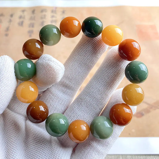 Natural White Jade Bodhi Root Fashion Bracelet