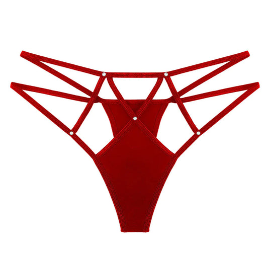 Y2K Rhinestone Women's Breathable T-Back Thong Panties