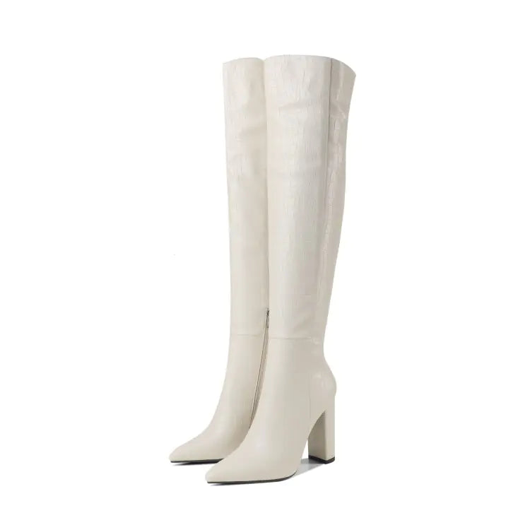 Women's Pointed Toe High-Heeled Over-the-Knee Boots