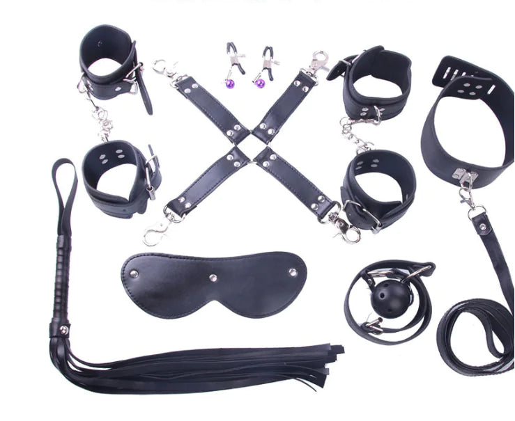 Alternative Toy, 8-Piece Leather Bondage Set