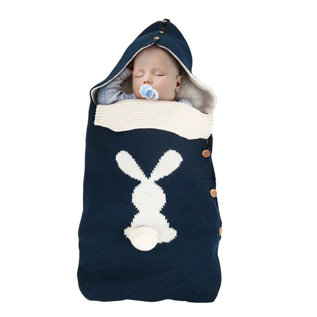 Knitting Rabbit Baby Sleeping Bag for Winter Use