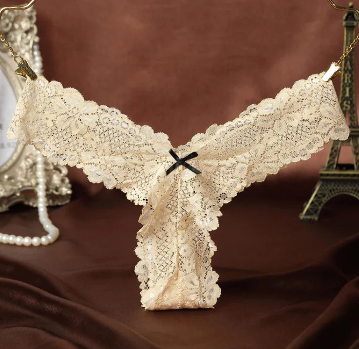 Lace Transparent Thong Low Waist Women's Underwear