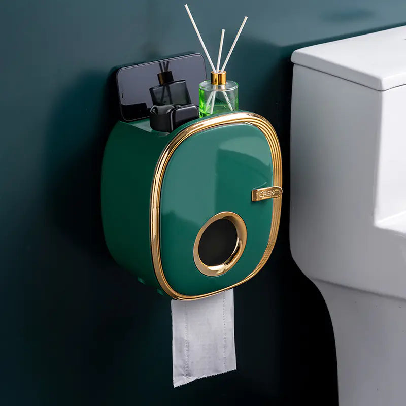 Wall-Mounted Tissue Box for Bathroom Storage Shelf