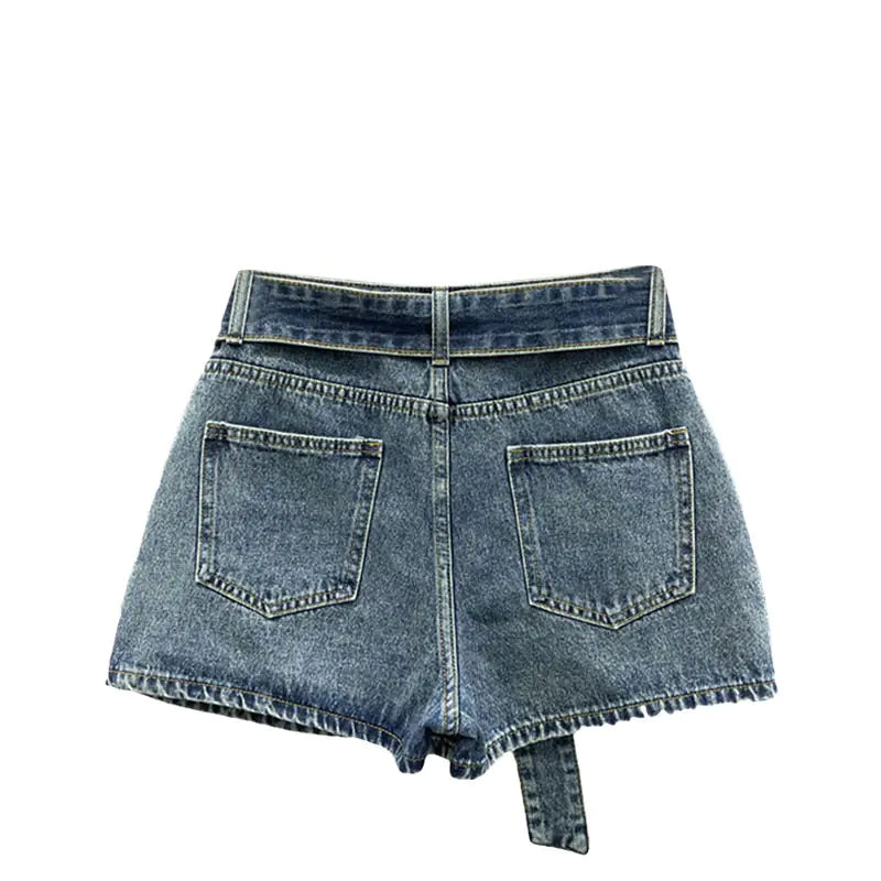 Irregular Vintage Denim Skirt for Women