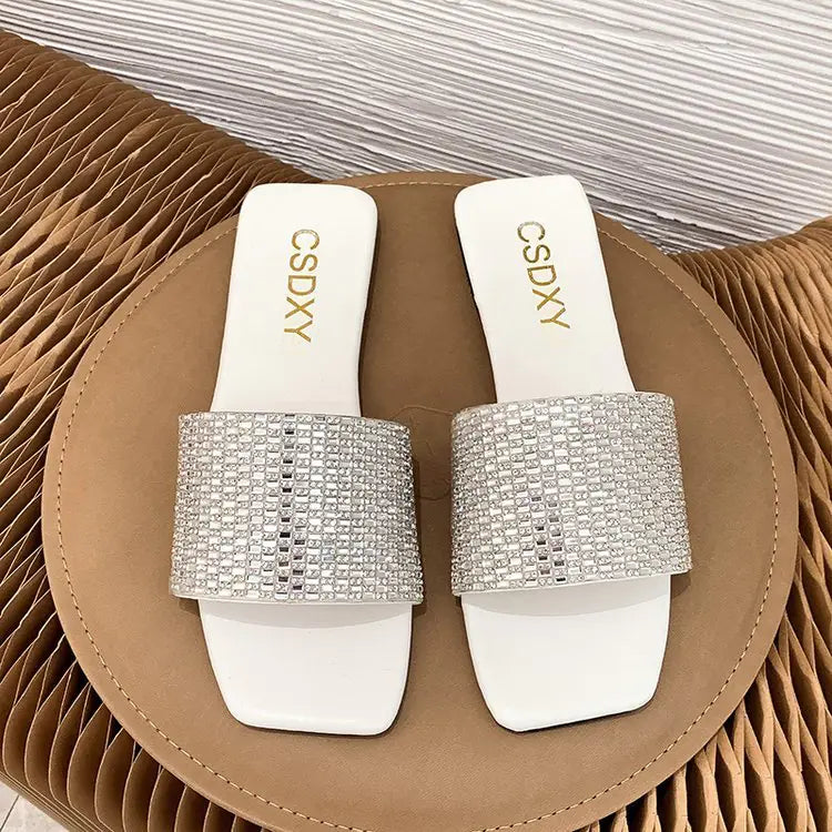 Rhinestone Flip Flop Sandals for Women