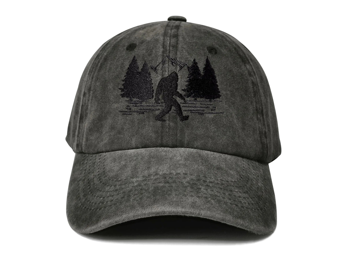 Hepandy Embroidered Big Foot Baseball Hat for Women Men Gift for Father Day Washed Black Outdoor Cap Embroidery Dad Hat