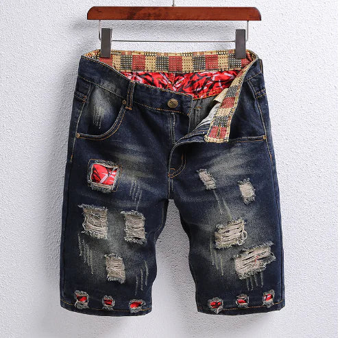 Men's Retro Trendy Ripped Five-Point Summer Shorts