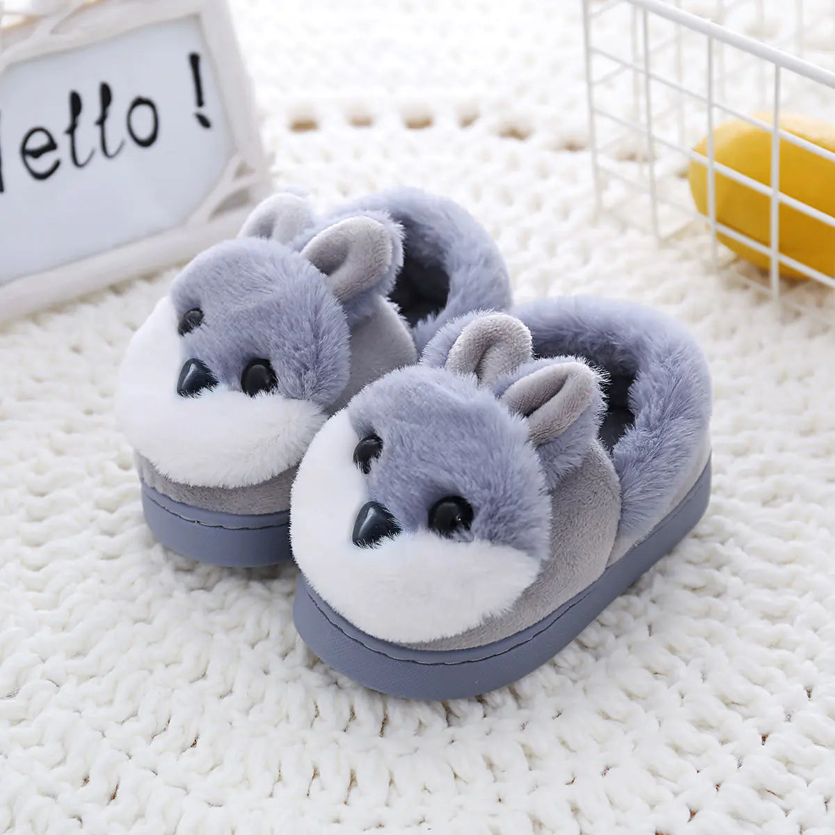 Non-Slip Cartoon Bunny Warm Soft Bottom Slippers