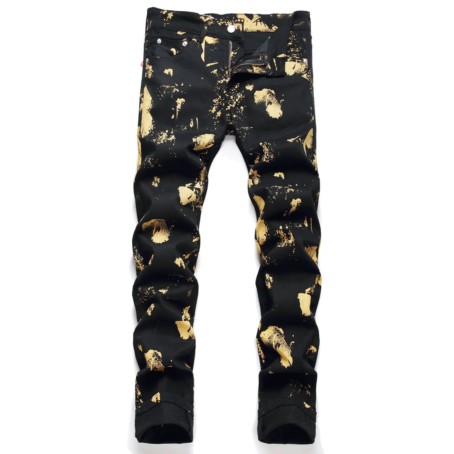 Digital Print Mid Waist Casual Men's Jeans