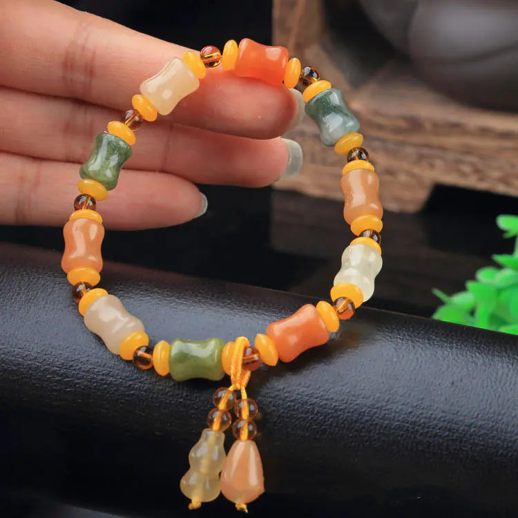 Women's Fashion Gold Jade Buddha Beads Bracelet