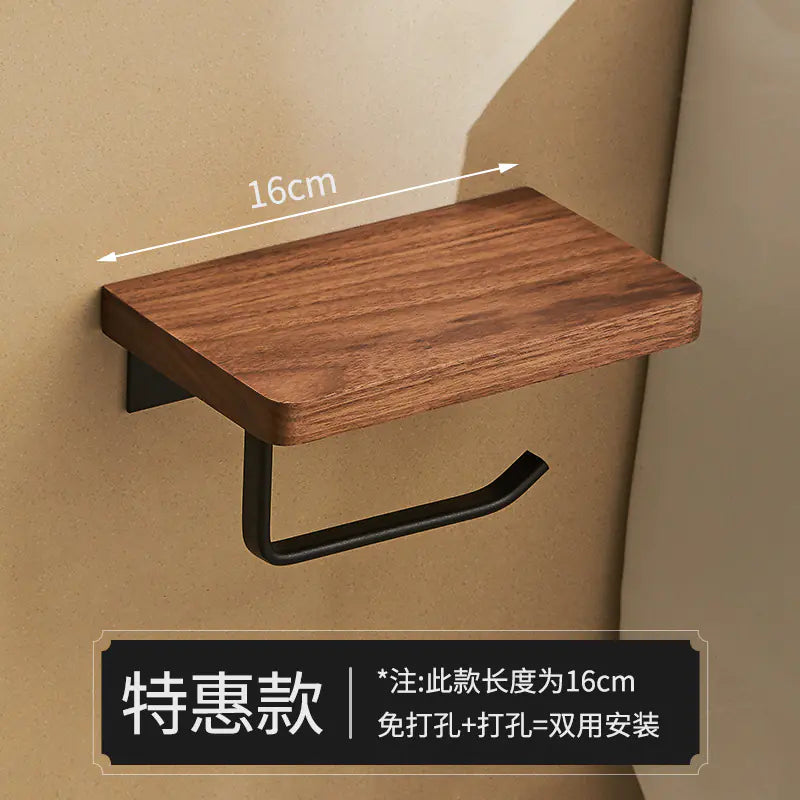 Wooden Wall-Mounted Tissue Box for Bathroom Storage