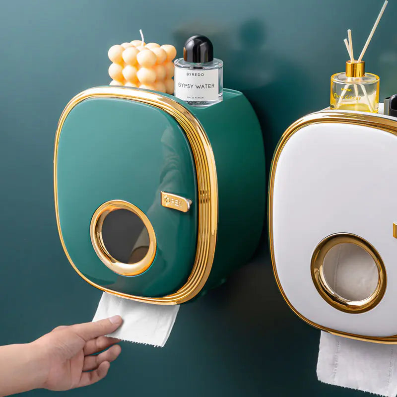 Wall-Mounted Tissue Box for Bathroom Storage Shelf