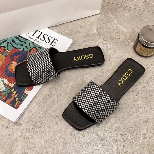 Rhinestone Flip Flop Sandals for Women